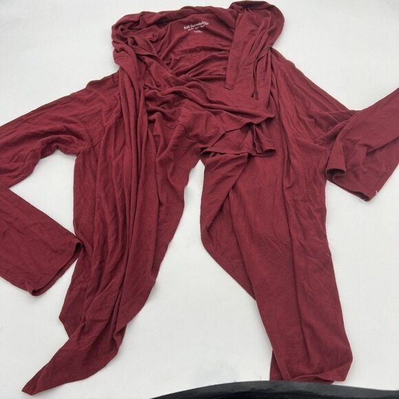 Soft Surroundings Waterfall Open Front Cardigan Red Women's Large Crop - Picture 1 of 5